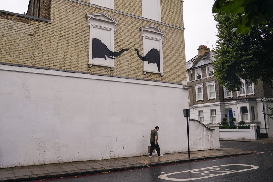 A new Banksy artwork was revealed in West London