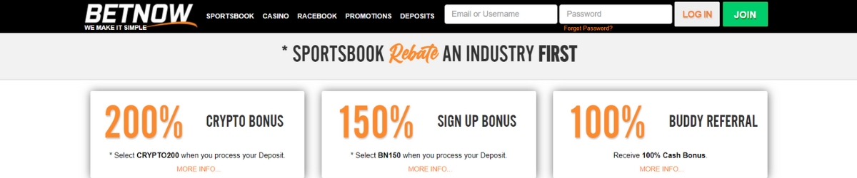 BetNow bonuses