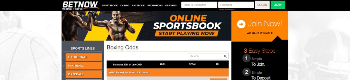 BetNow boxing interface