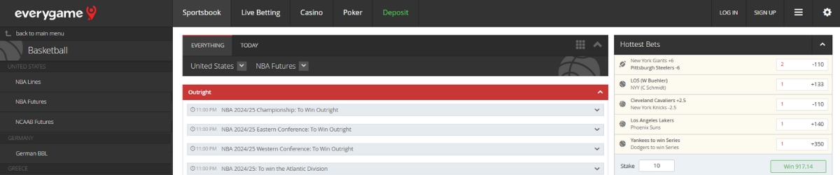 Everygame basketball betting site futures