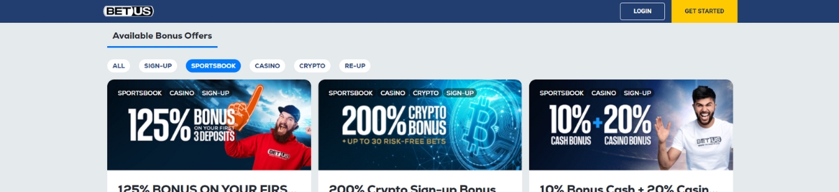 BetUS bonuses