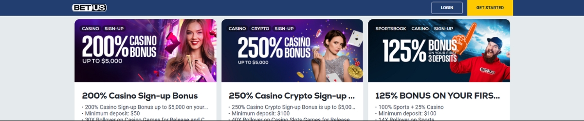 BetUS Top Card Trump Casino Bonus