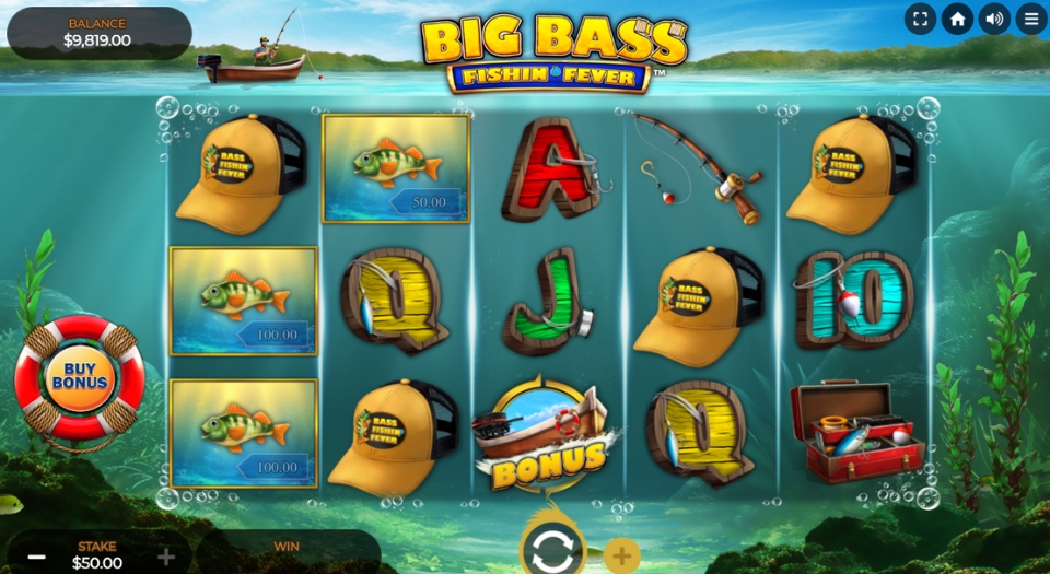 Big Bass Fishin Fever high roller slots.