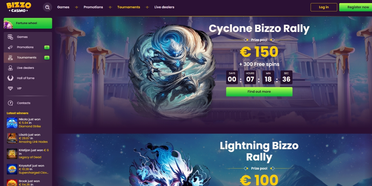 Bizzo Casino tournaments screenshot