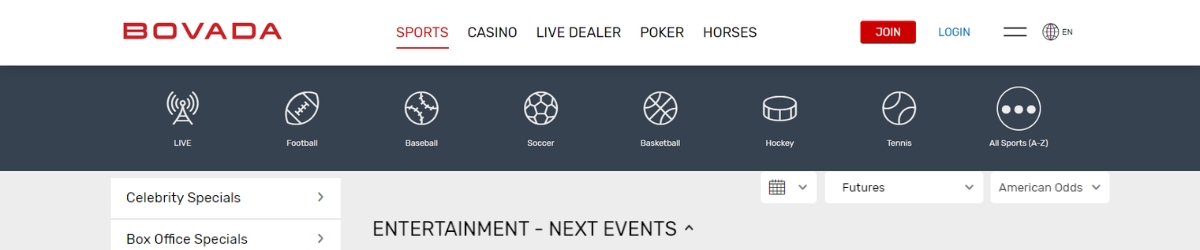 Bovada Entertainment Betting