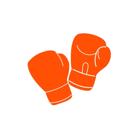 Orange boxing icon showing gloves
