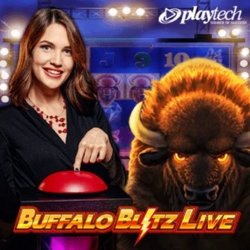Buffalo Blitz Live Slots title card at 1Red.