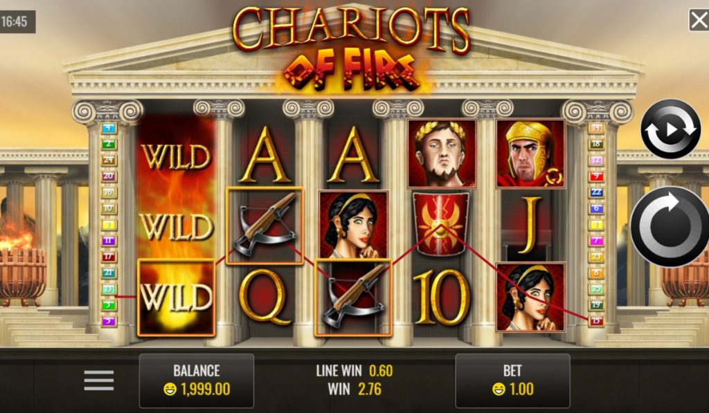 Chariots of Fire gladiator slot machine