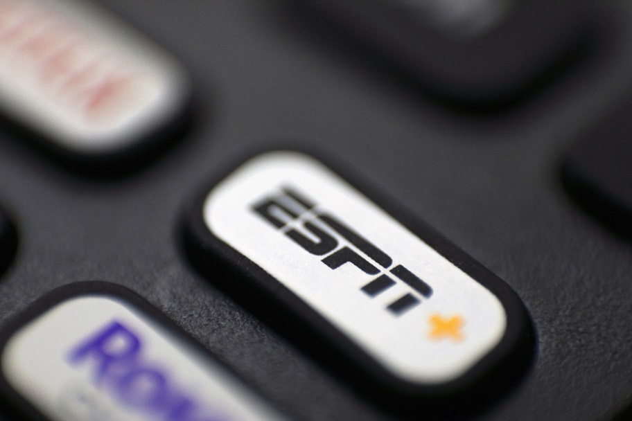ESPN logo on a remote control