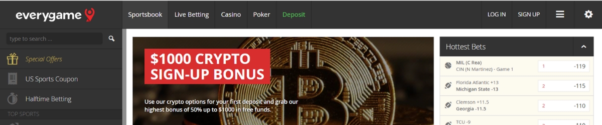 Everygame crypto offer