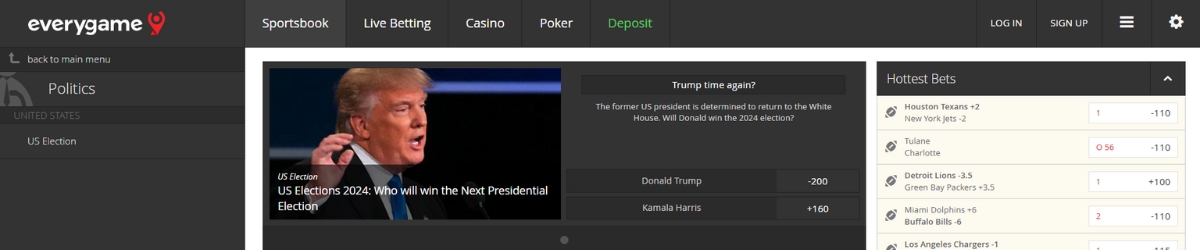 Everygame US Presidential Election Betting
