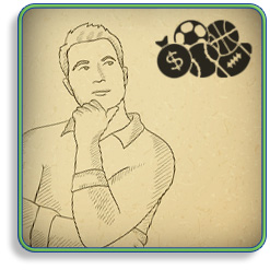 Drawing of a Man Thinking About Sports Betting