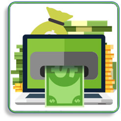 Money Coming Out of a Laptop Cartoon