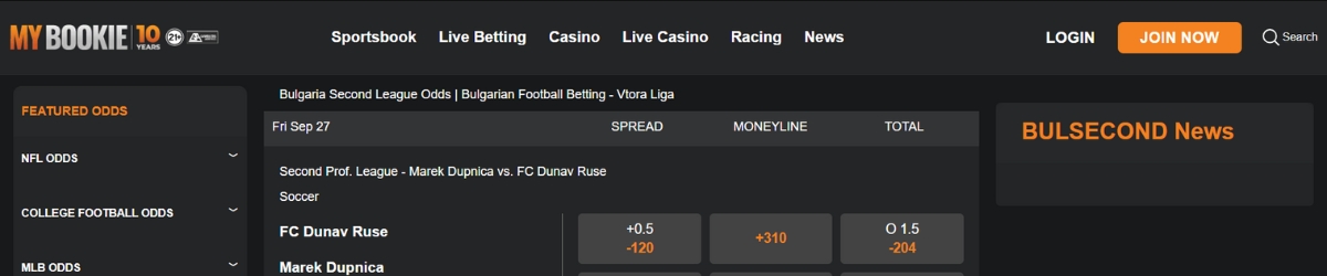 MyBookie apostas em futebol
