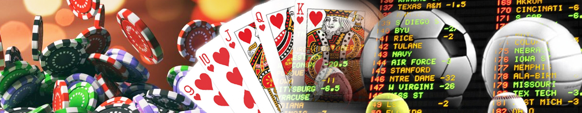 Poker Chips Playing Cards Sportsbooks and Sports Balls