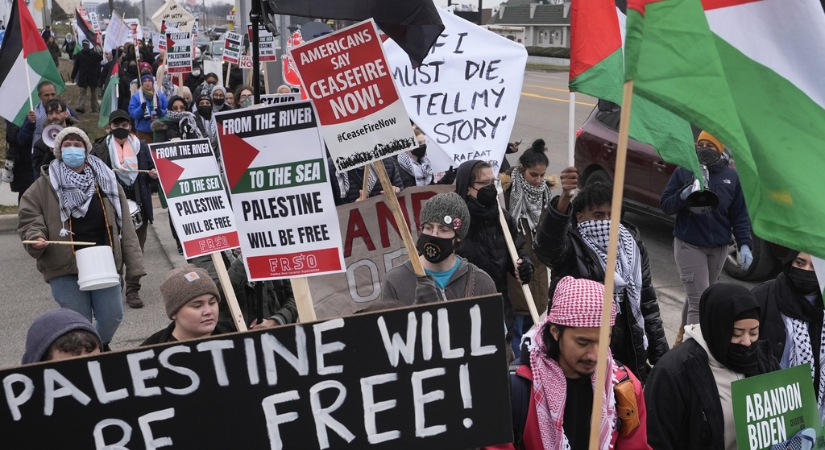 Photo of a Pro-Palestine march in Warren, Michigan on February 1st, 2024.