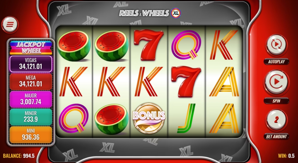 Reels & Wheels XL game show slots.
