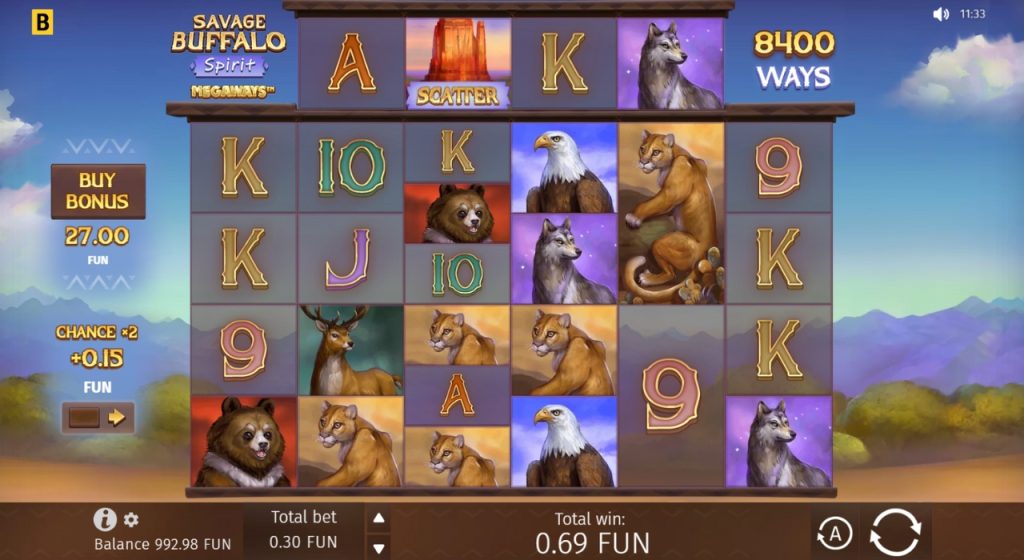 Savage Buffalo Spirit Megaways online slots.