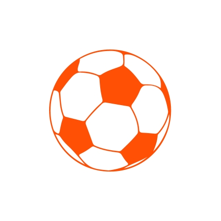 Orange soccer icon showing ball.