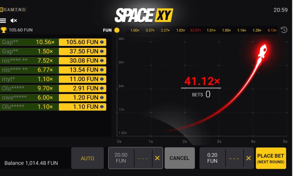 Space XY gameplay screenshot.