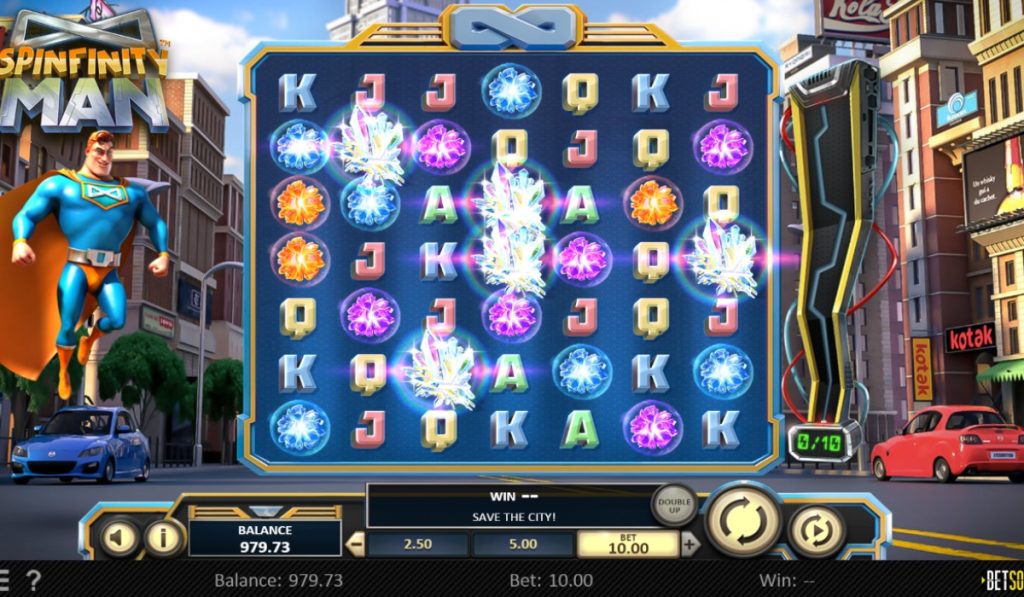 Spinfinity Man comic slots