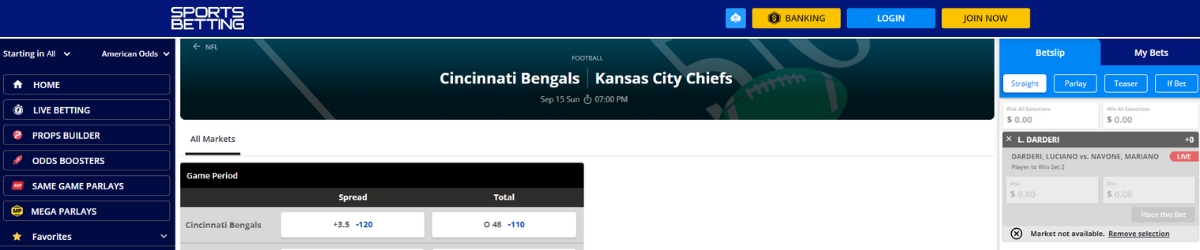 SportsBetting.ag lines