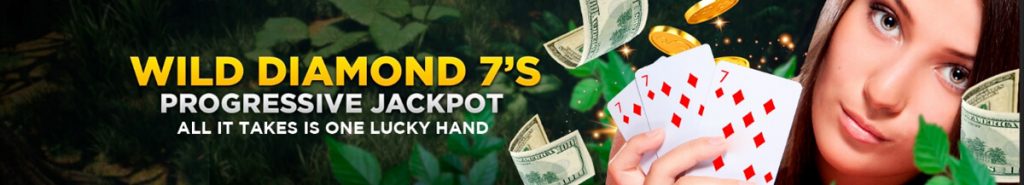 Super Slots Wild Diamond 7s Bonus - Woman Showing Triple 7 of Diamonds