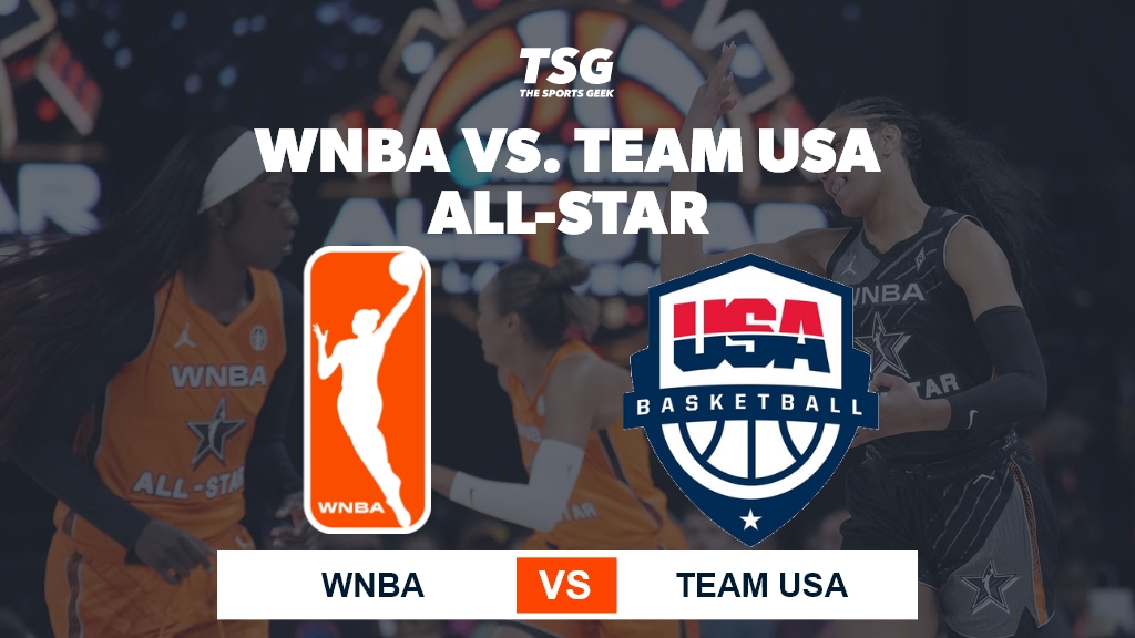 WNBA vs. Team USA all-star basketball.